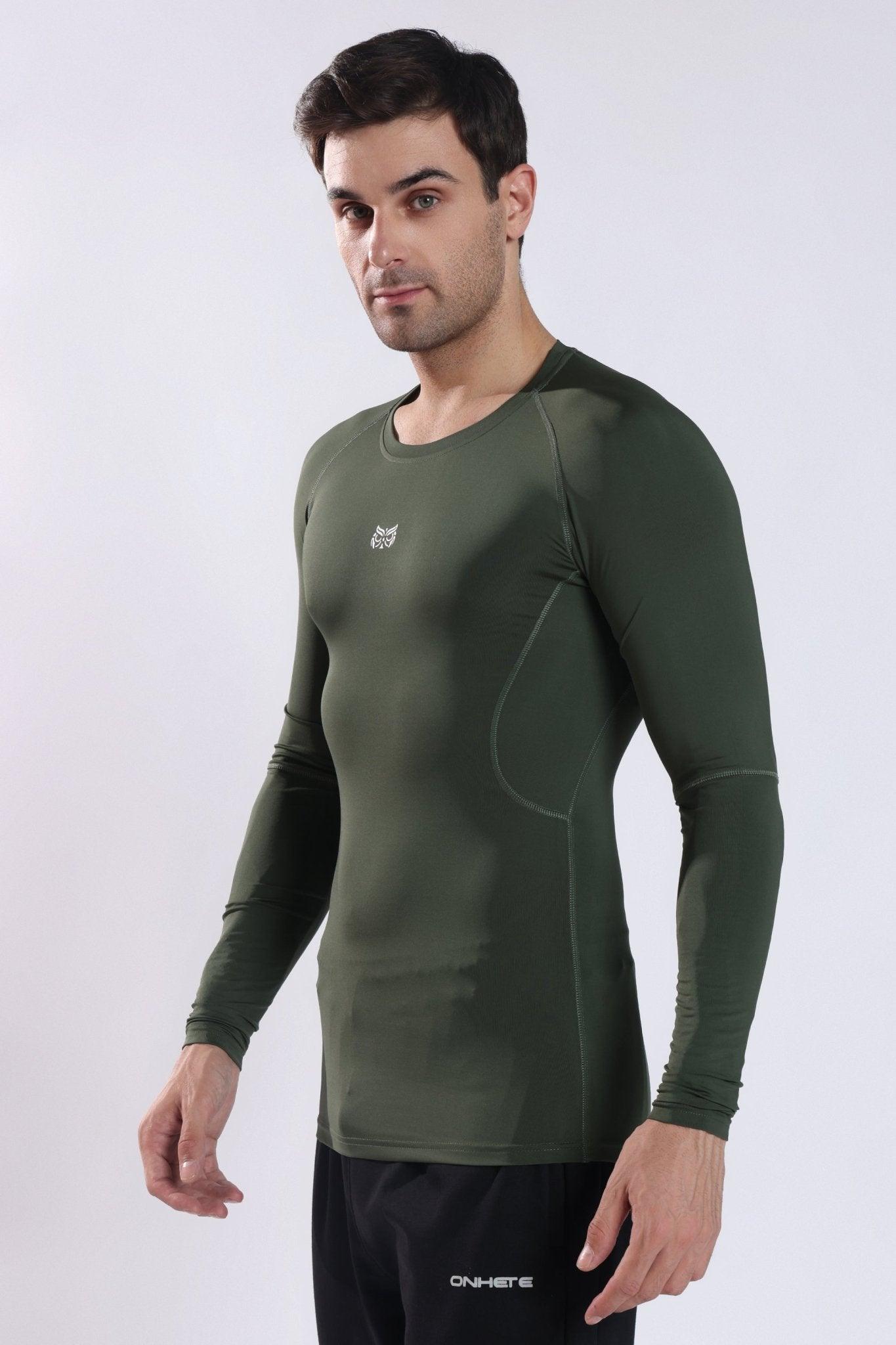 Dri - FIT Compression Long Sleeve T-Shirt Olive - Onhete