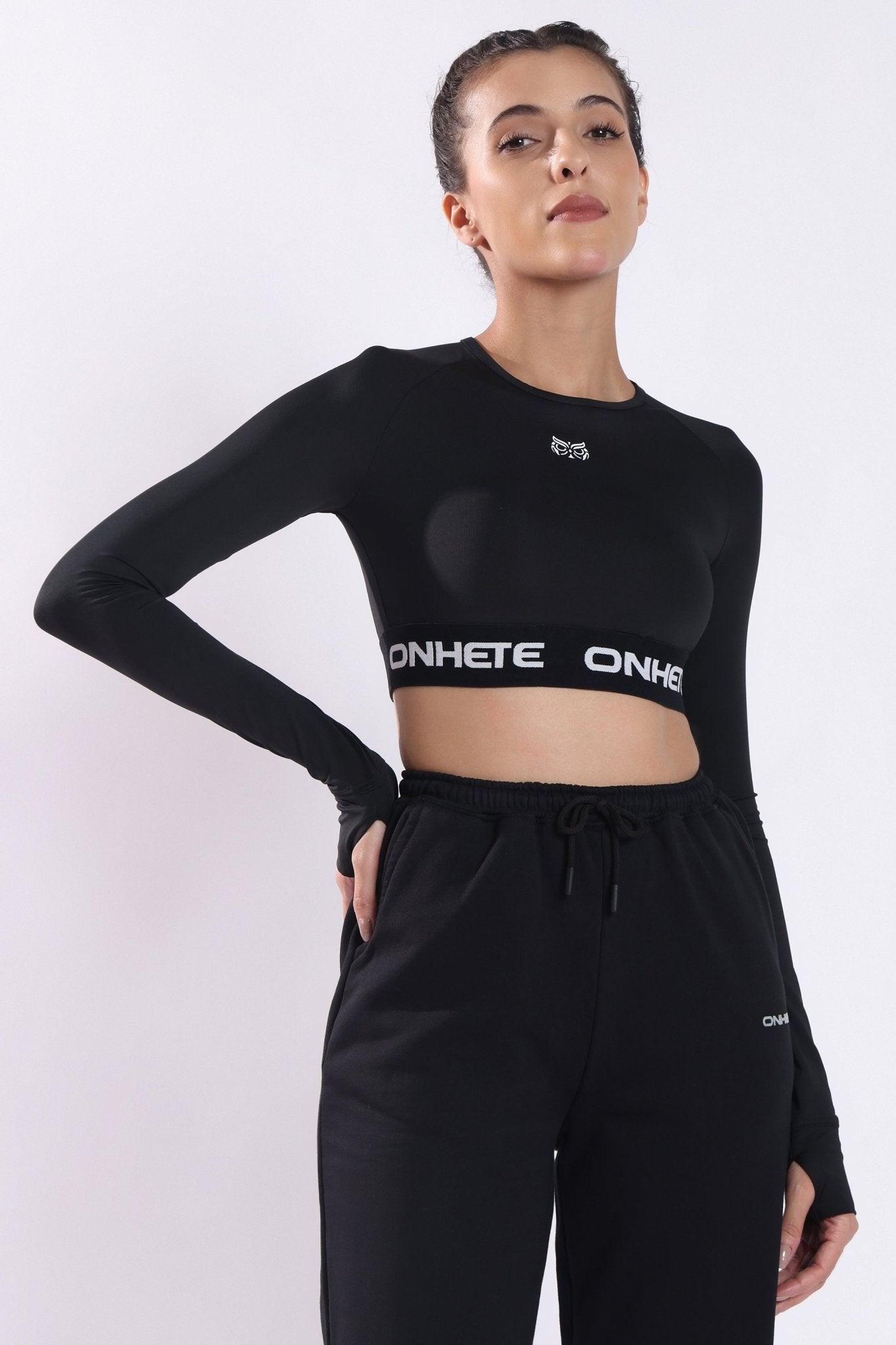 Dri-FIT Cropped Long Sleeve Top Black